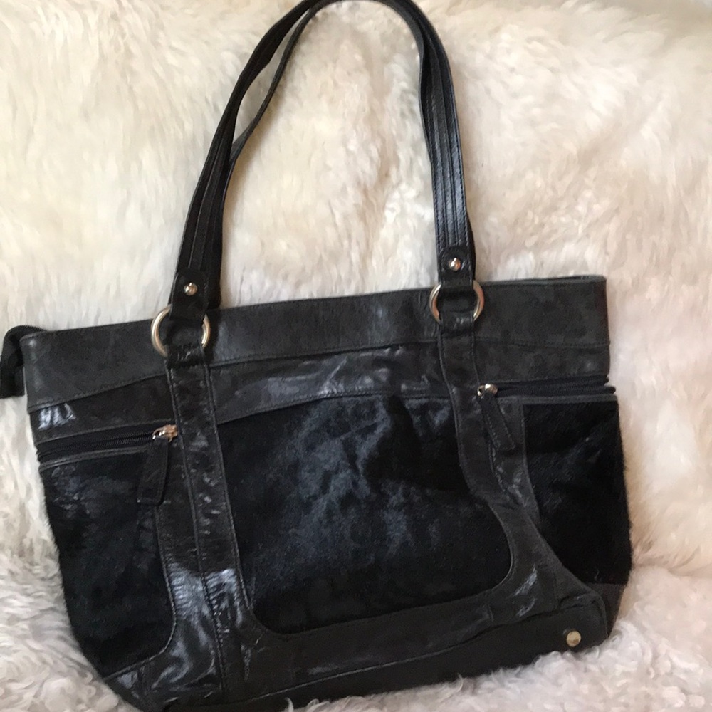 Aqua Madonna calf hair leather purse